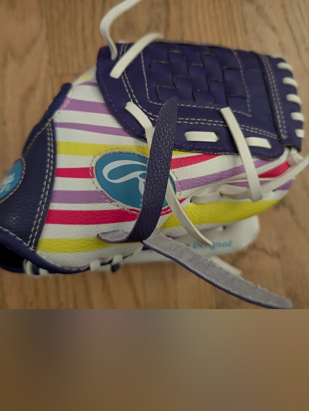 Rawlings ST10PP 10" Youth Baseball T Ball Glove Basket Web Striped Right Hand Th